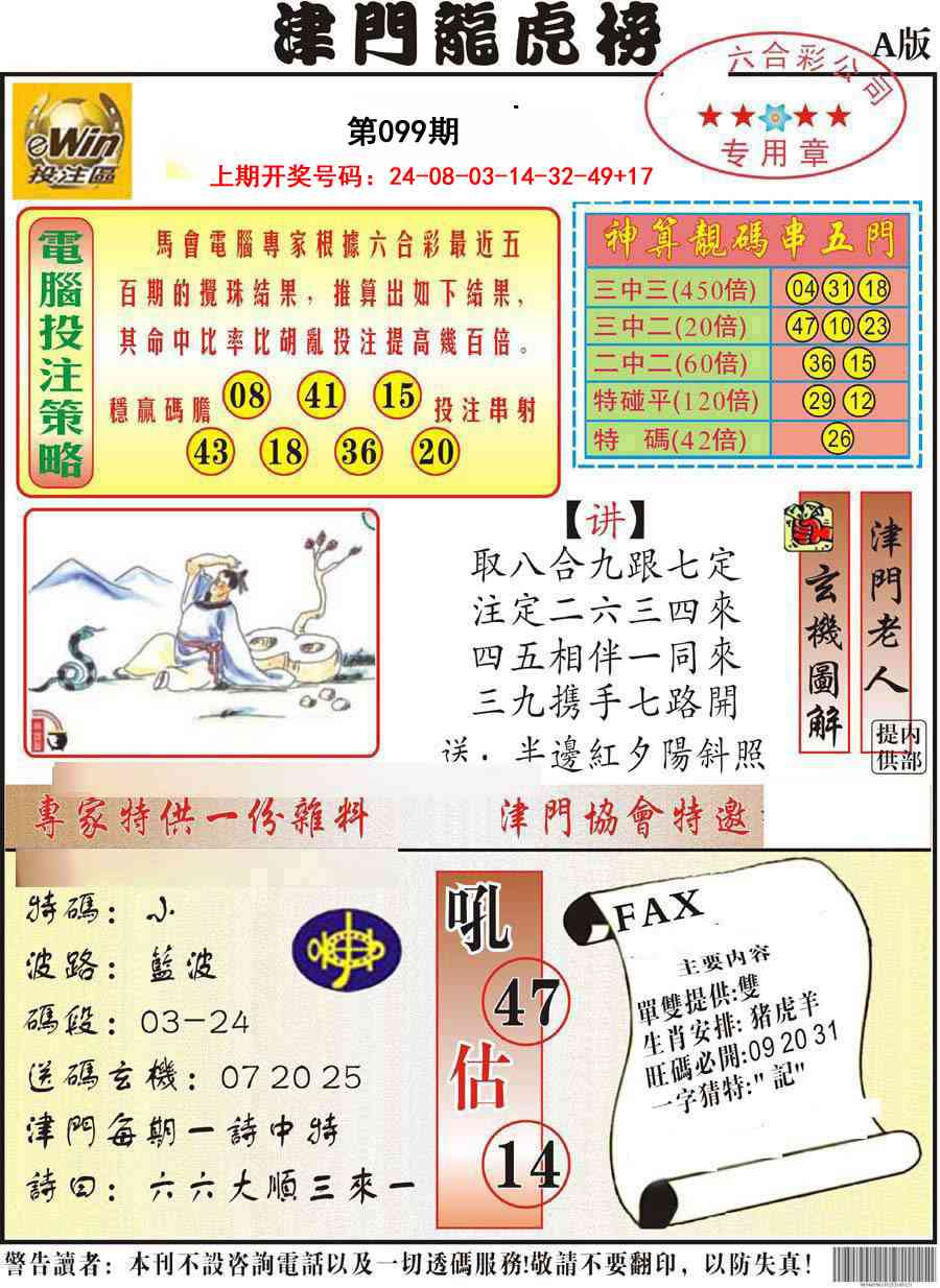 099期津门龙虎榜A[图]